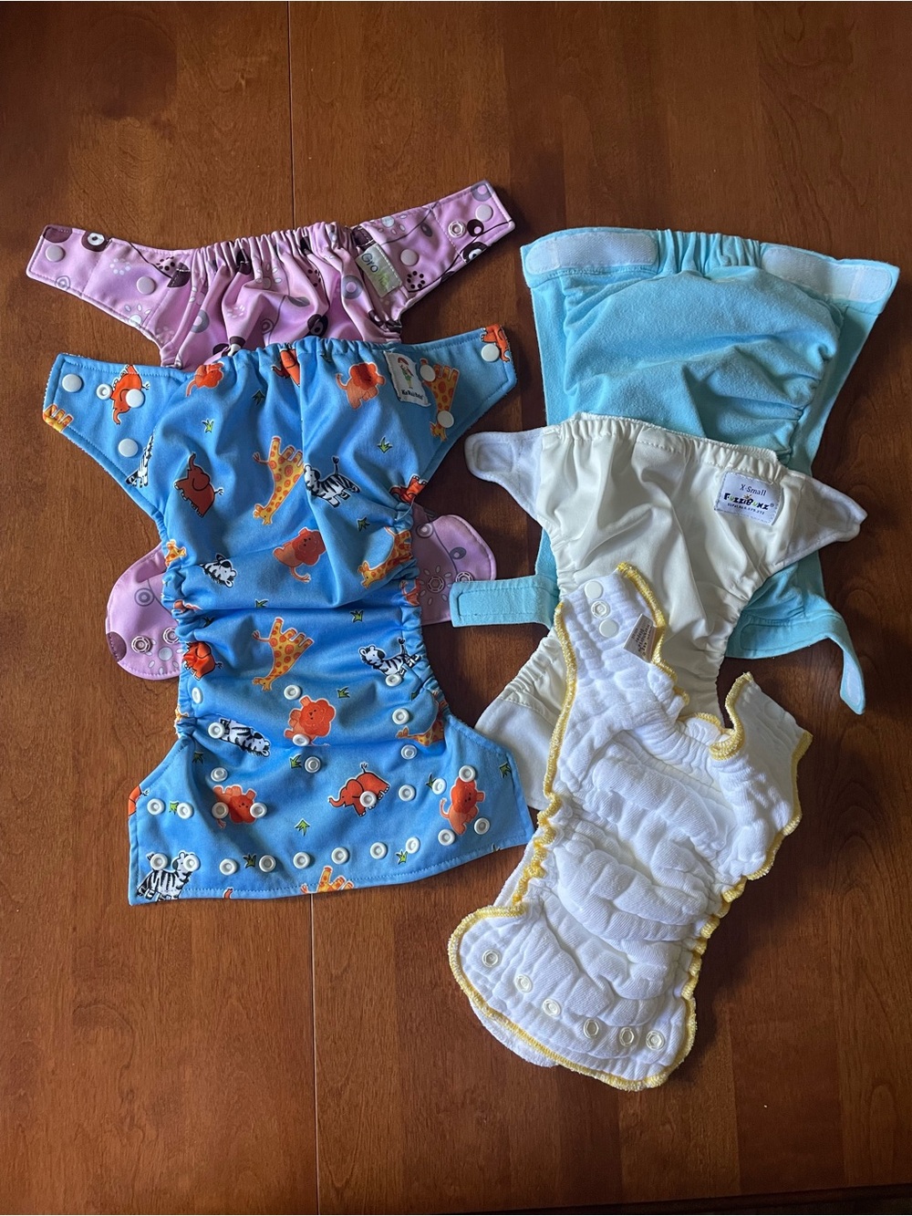 Diaper Cover Set — Blue Animal Print & Pastel Colors- various sizes & labels